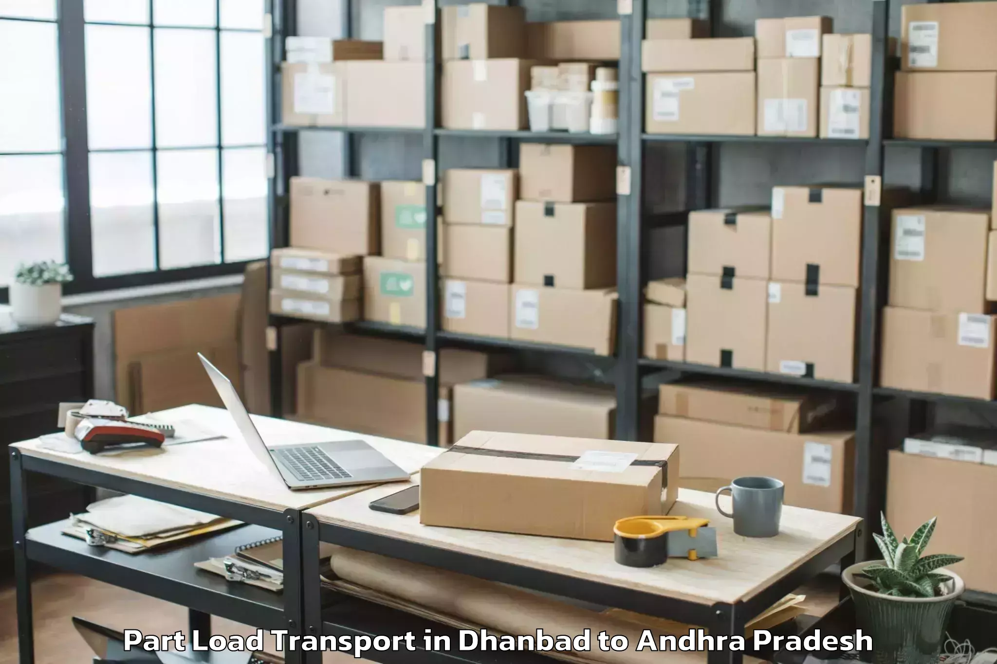 Book Dhanbad to Challapalli Part Load Transport Online